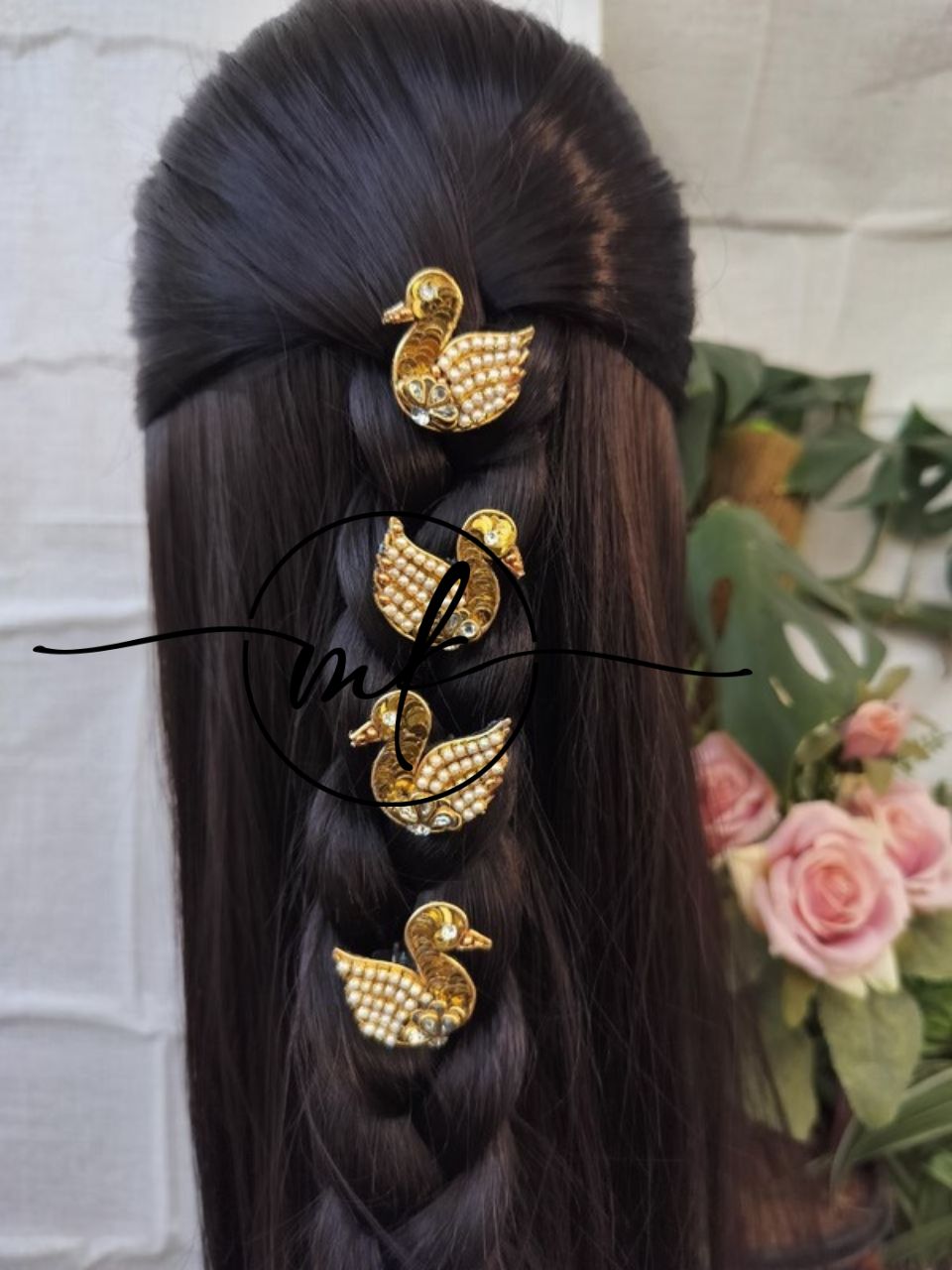 Mini SWAN Hair Braid Brooch