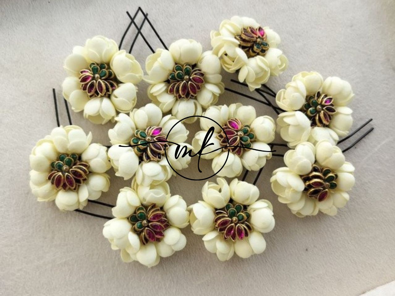 LIA Small Gundu Malli gloss pink Hair Brooch - ARFL Return gift Combo