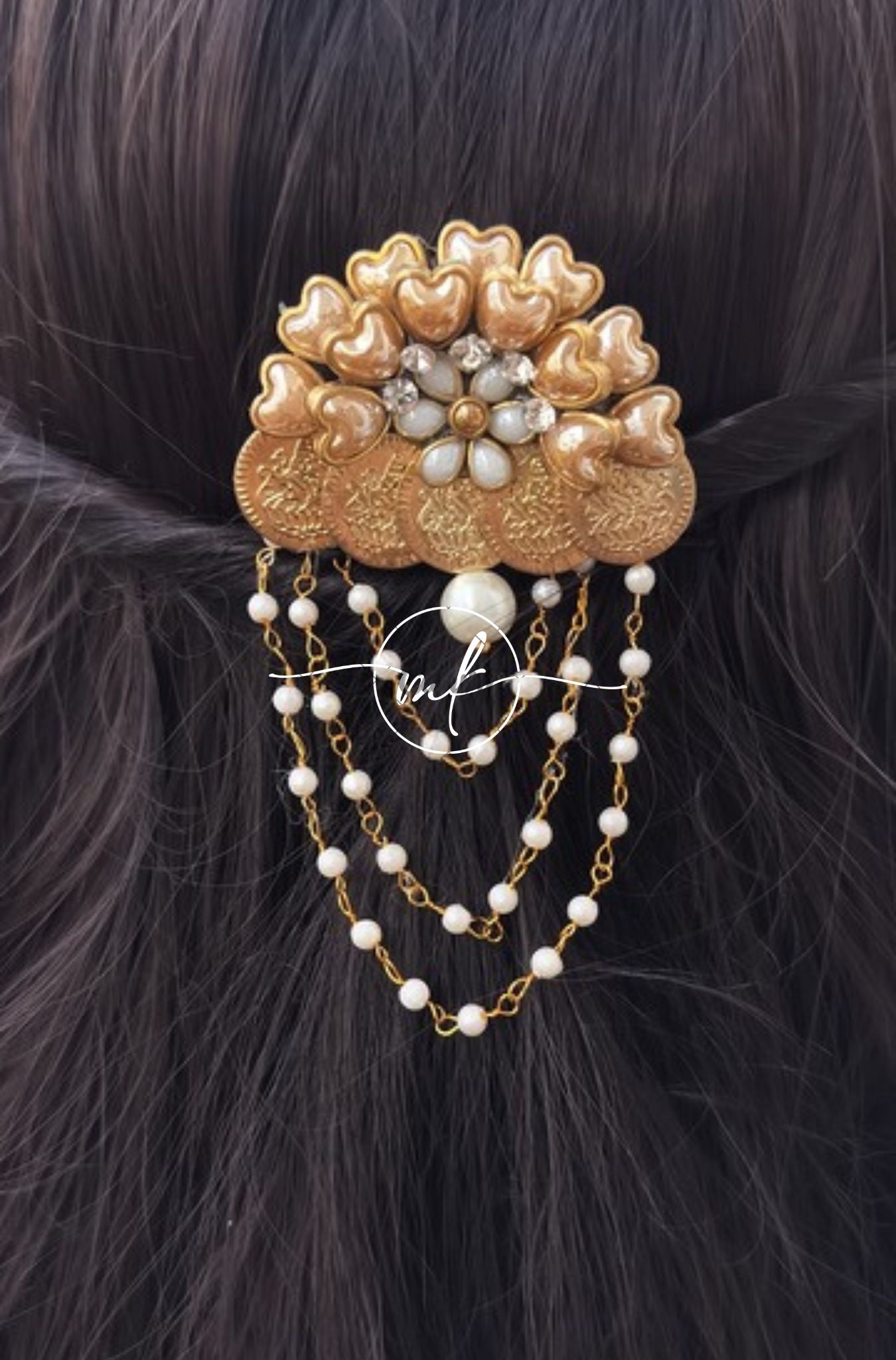 Coin Flower Hair Brooch