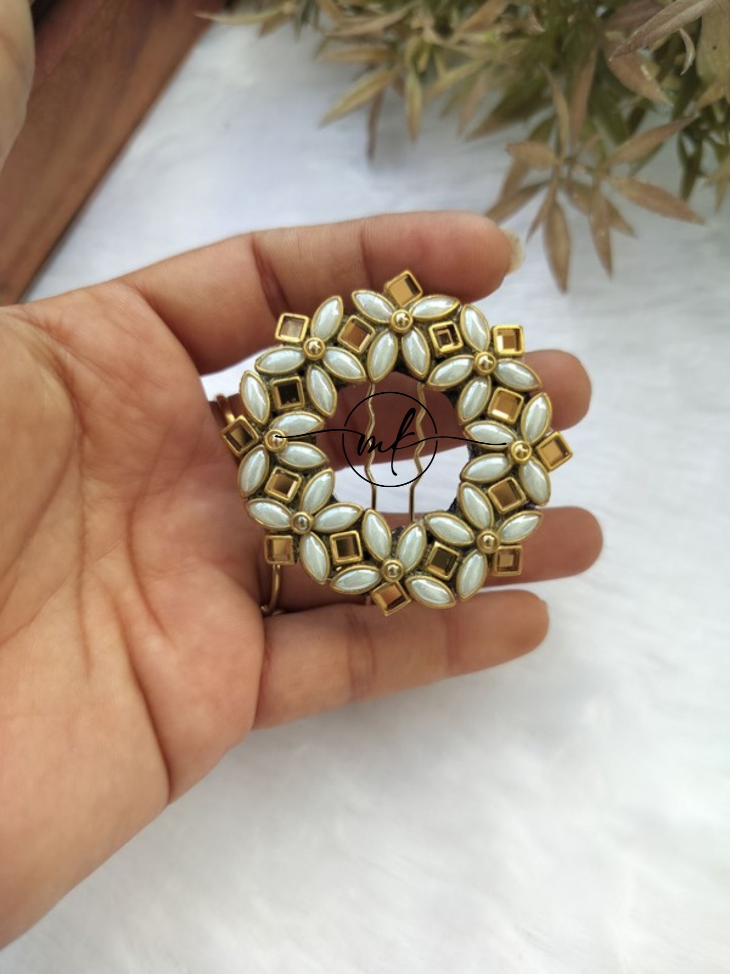 Premium kundan Hair Brooch