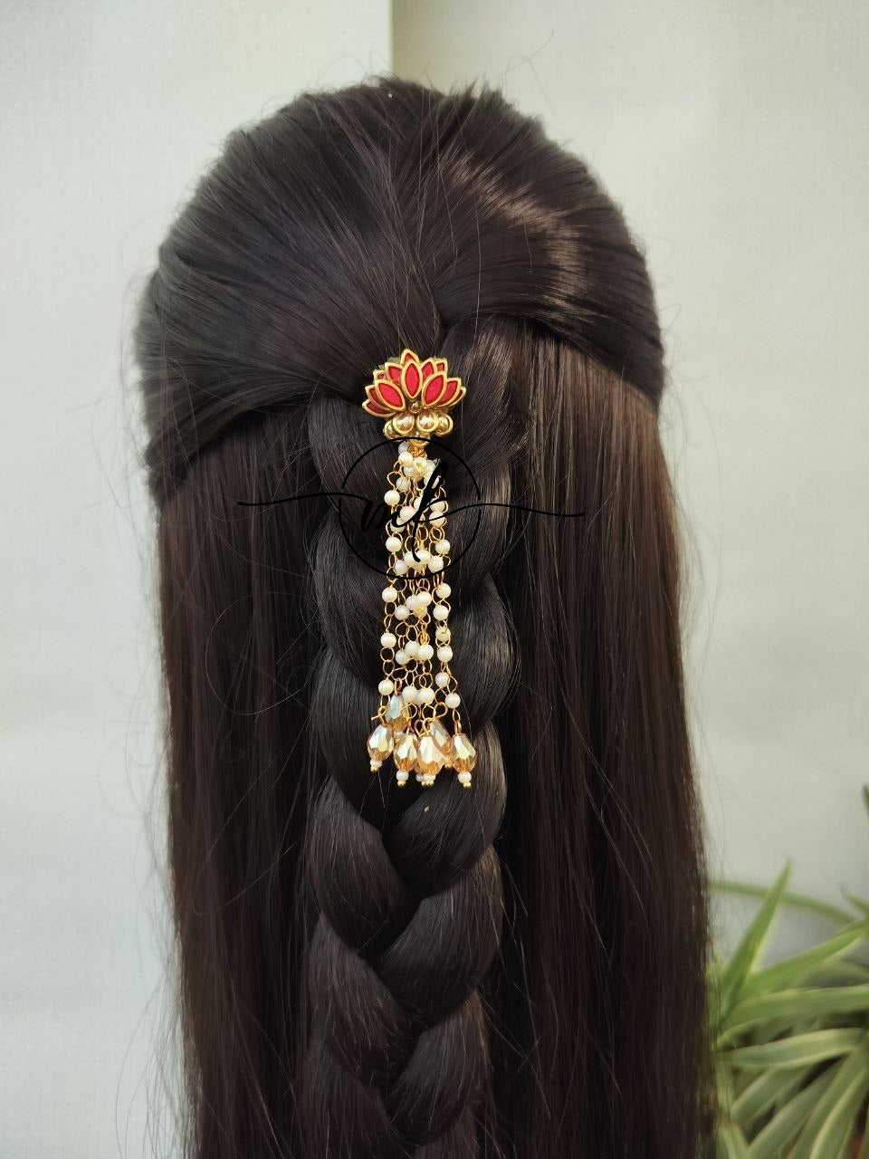 Red Matt CURA Lotus - 1L Hair Brooch