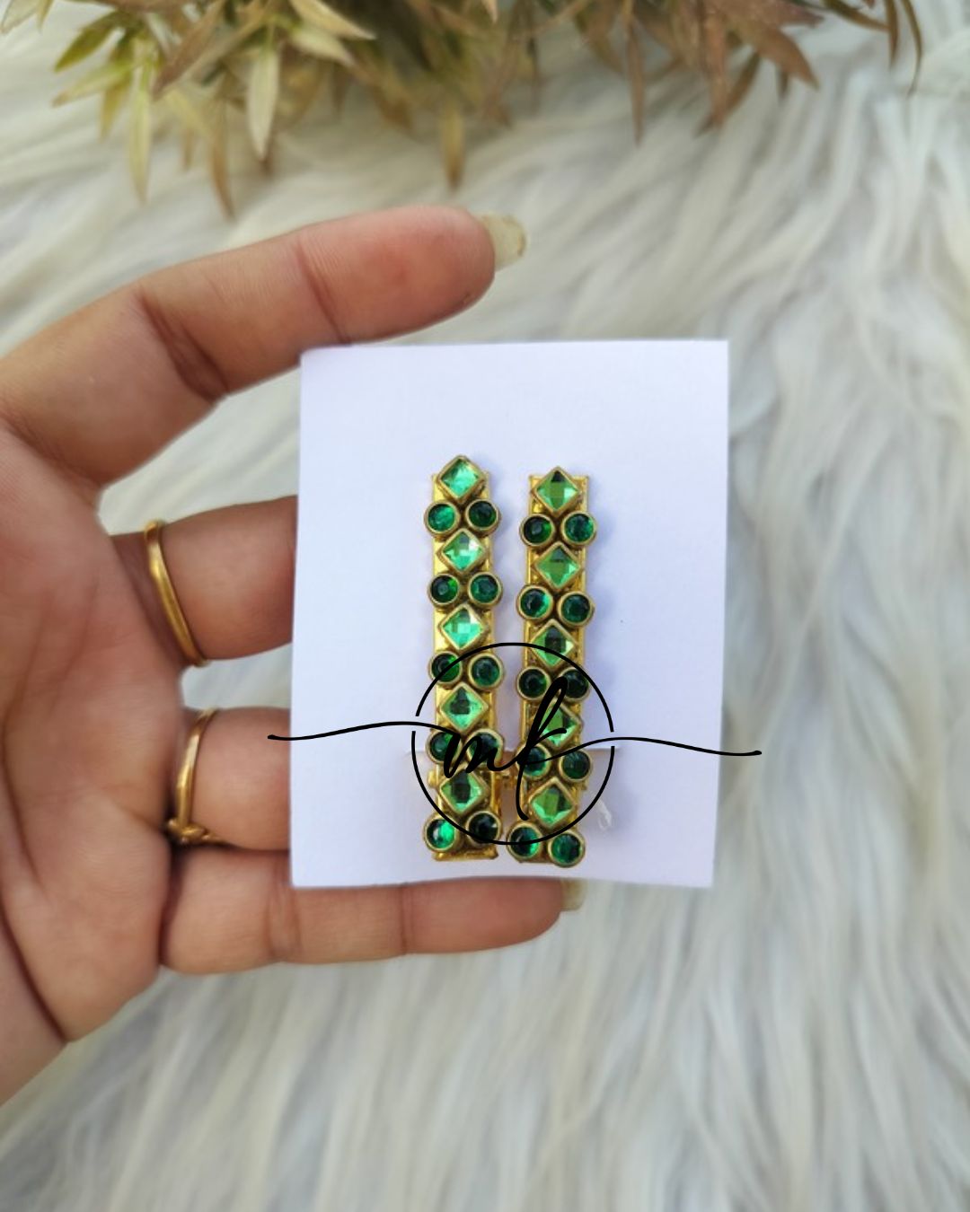 Kundan Alligator Clip