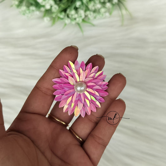 Pink sunflower hair ties