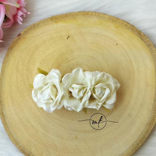 Off White Rose Barrette clip