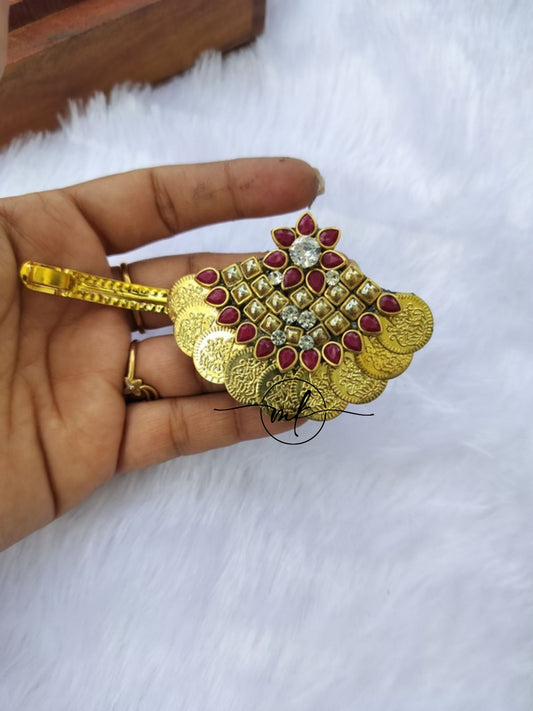 Red Coin Center clip/Hair Tie/Hair brooch