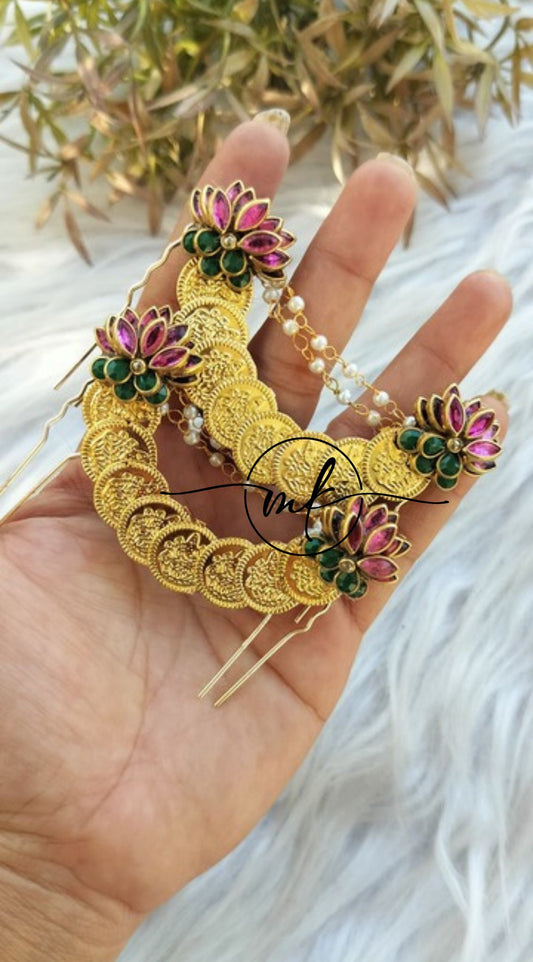 Cora Baby Onion Pink Gloss Lotus Hair Brooch