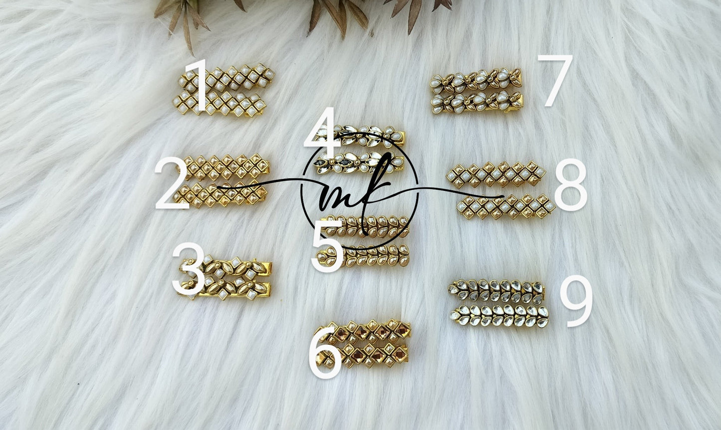 Kundan Alligator pins