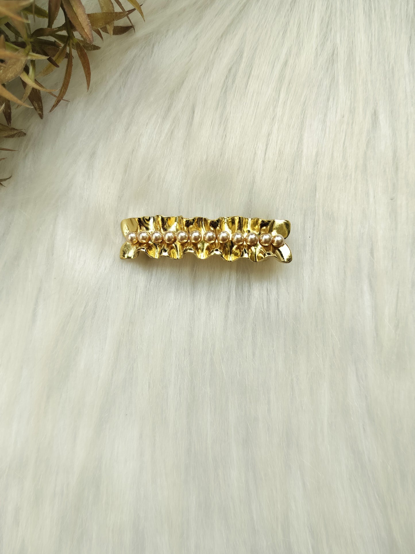 Golden pearl Metal Baratte Clip - Small size