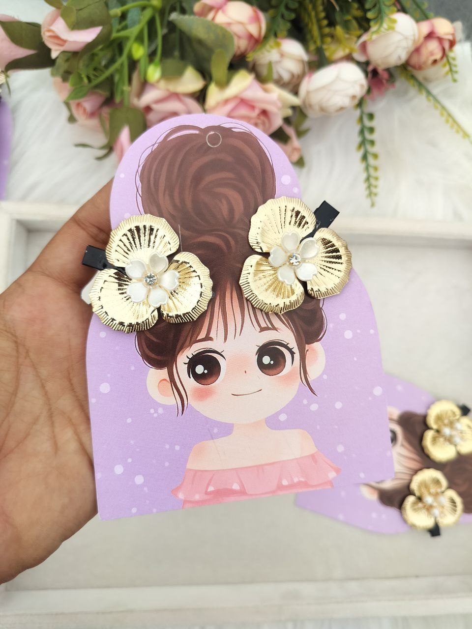 Neo Metal floral Alligator clip
