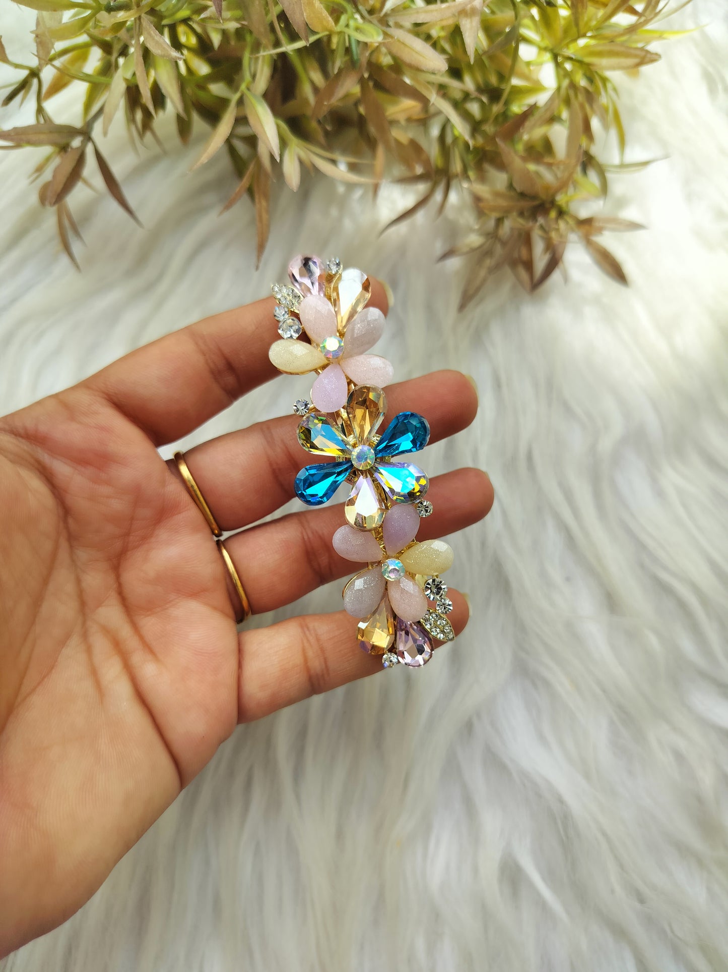Flower Metal Buckle Clip - Large Size