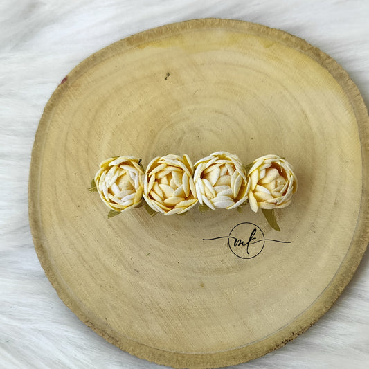 Yellow Rose bud Barrette clip