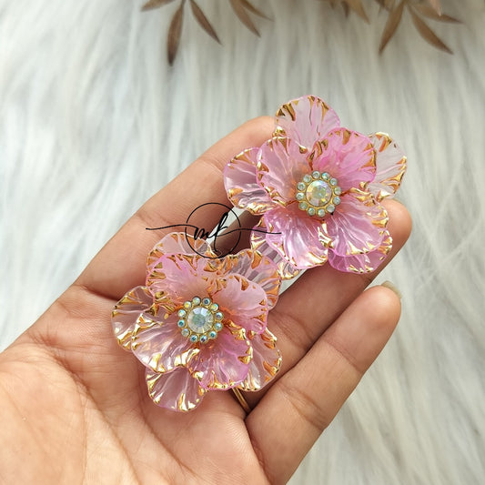 Pink Floral Premium hair ties