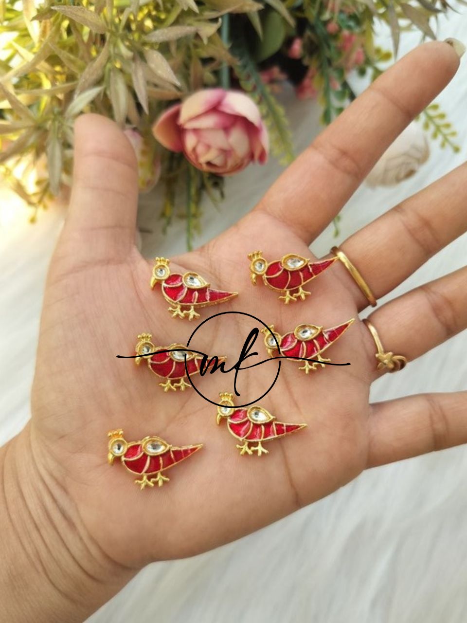 Red Kea Parrot Hair Hooks