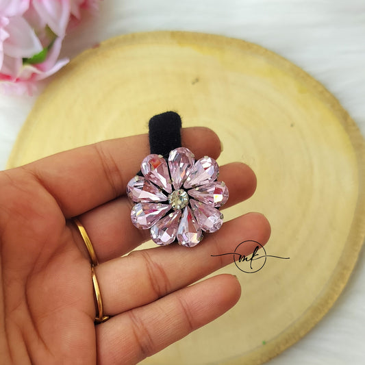 Pink Crystal hair ties