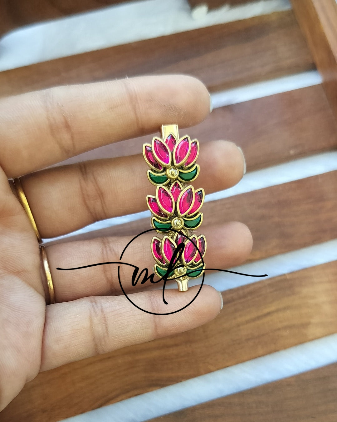 Kundan Lotus Saree pin