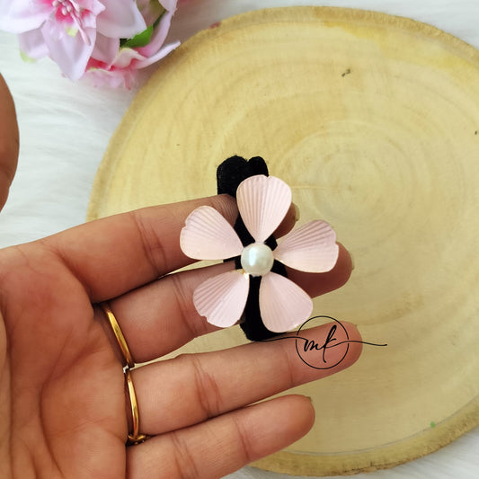 Pink Flower Hair Ties