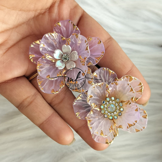 Lavender Floral Premium hair ties