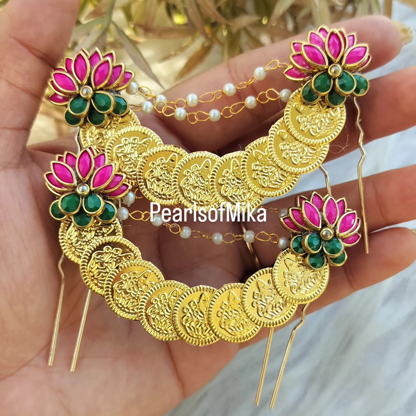 Cora Pink Matt Flower Hair Brooch