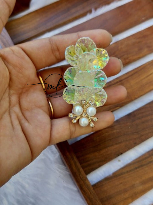 Transparent White Alligator pin