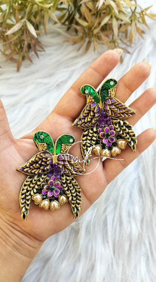 Parrot  Hair Brooch - Set 2 Medium size