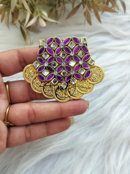 Purple Coin SunRise Hair Brooch