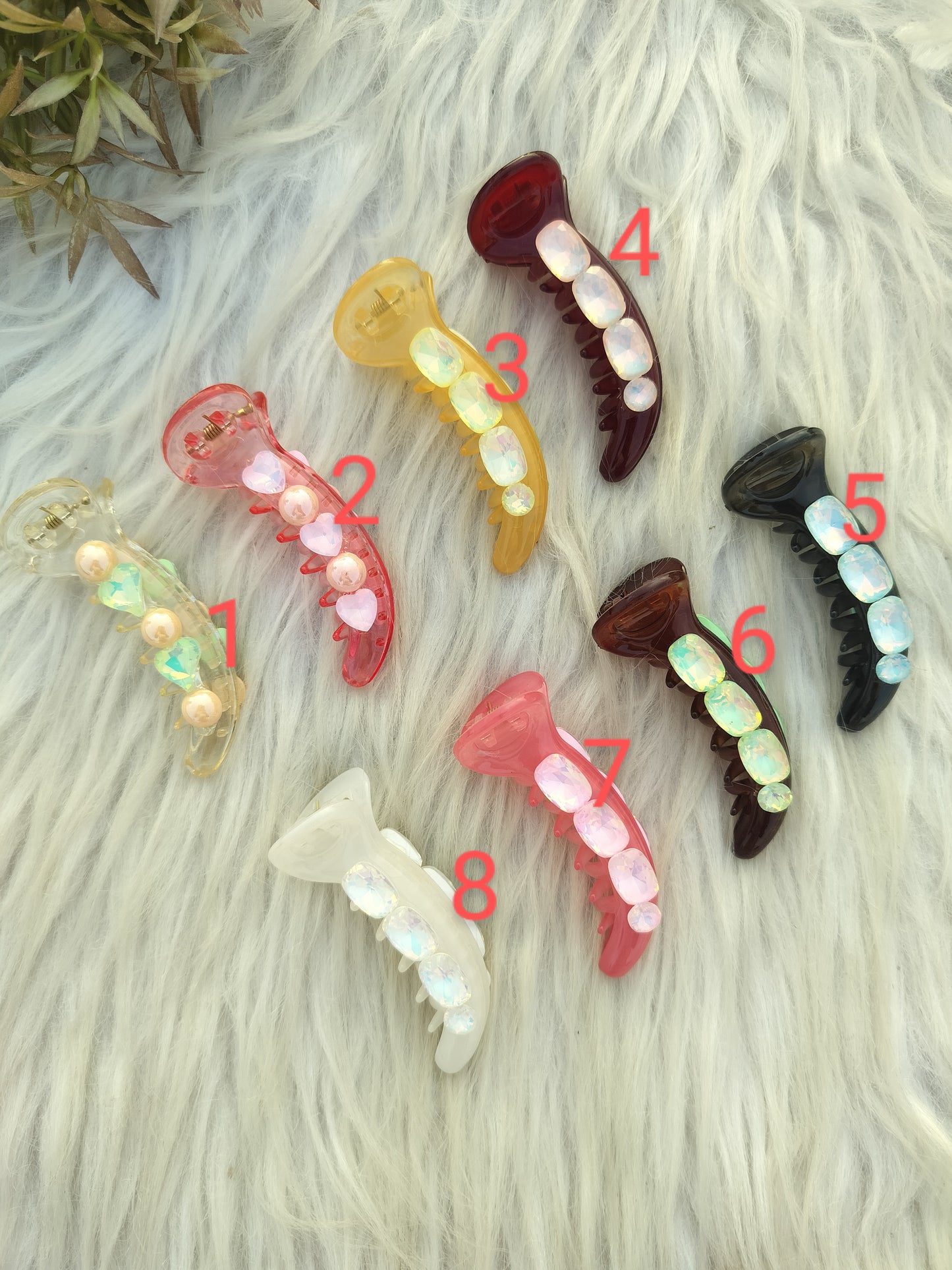 Premium Crystal Banana clips- Mid Size - V type