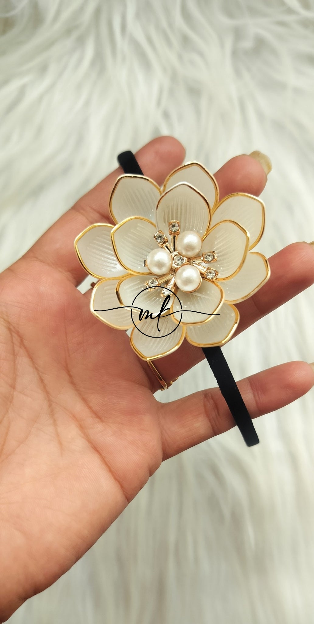 White Flower Kids Head Band