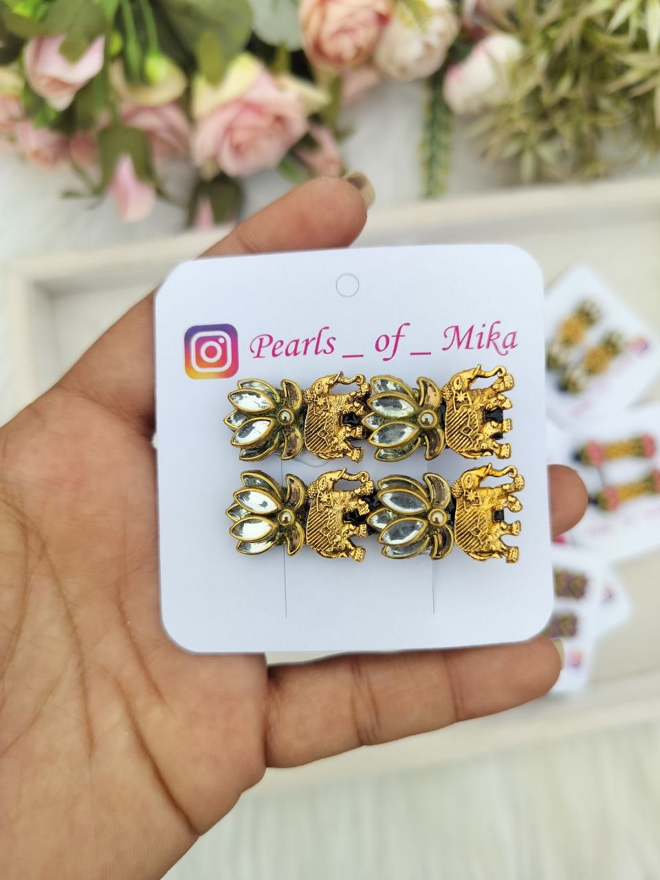 Lotus Elephant Alligator Clip - 1 pair
