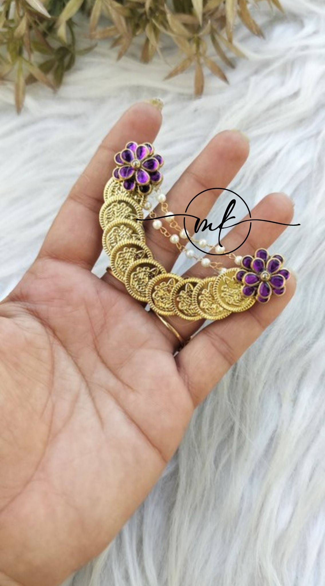 Cora Purple Flower Hair Brooch