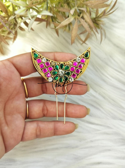 Moon Mint Hair Brooch