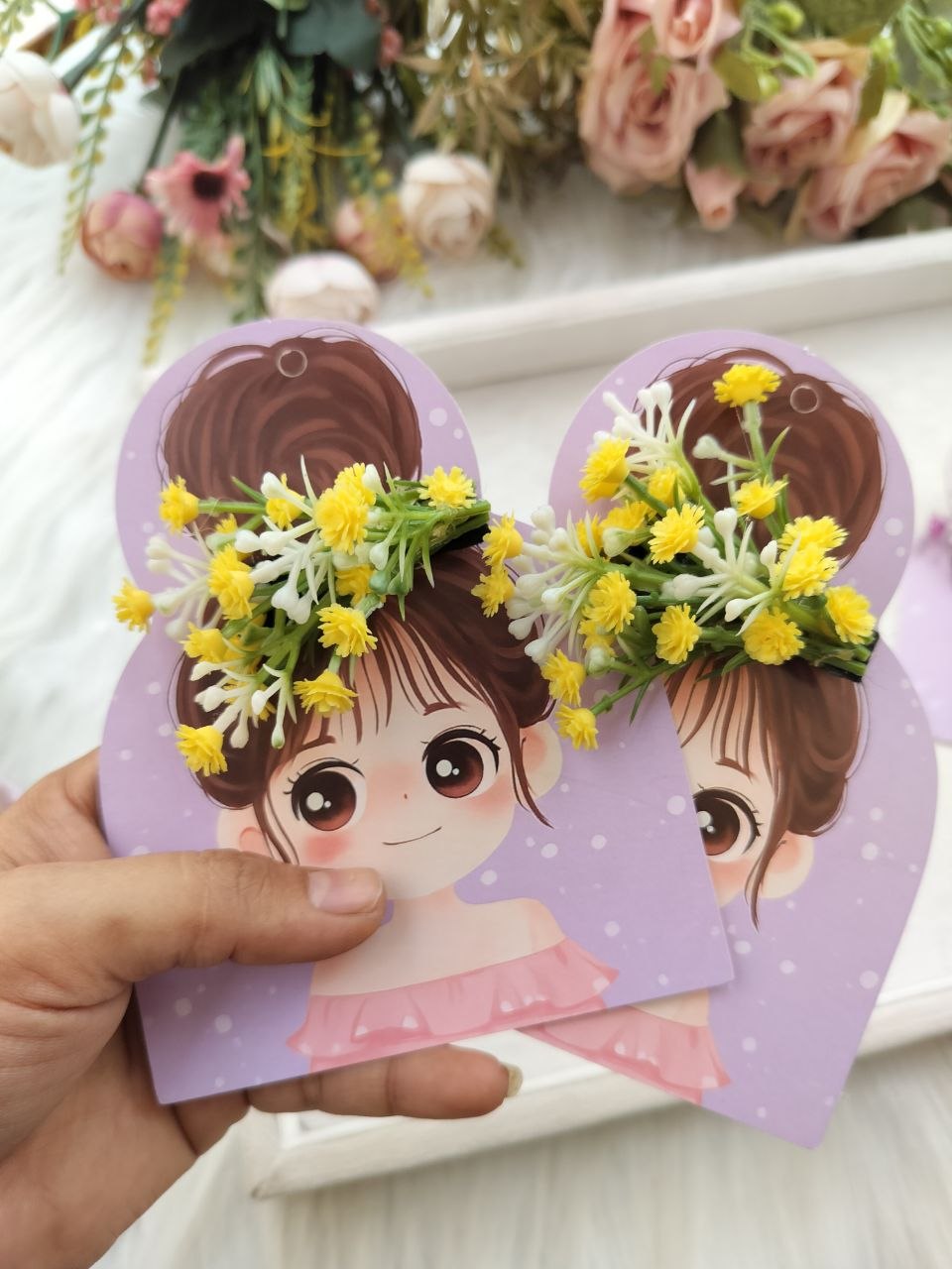 Yellow Gypsum Floral Alligator clip - 1 piece