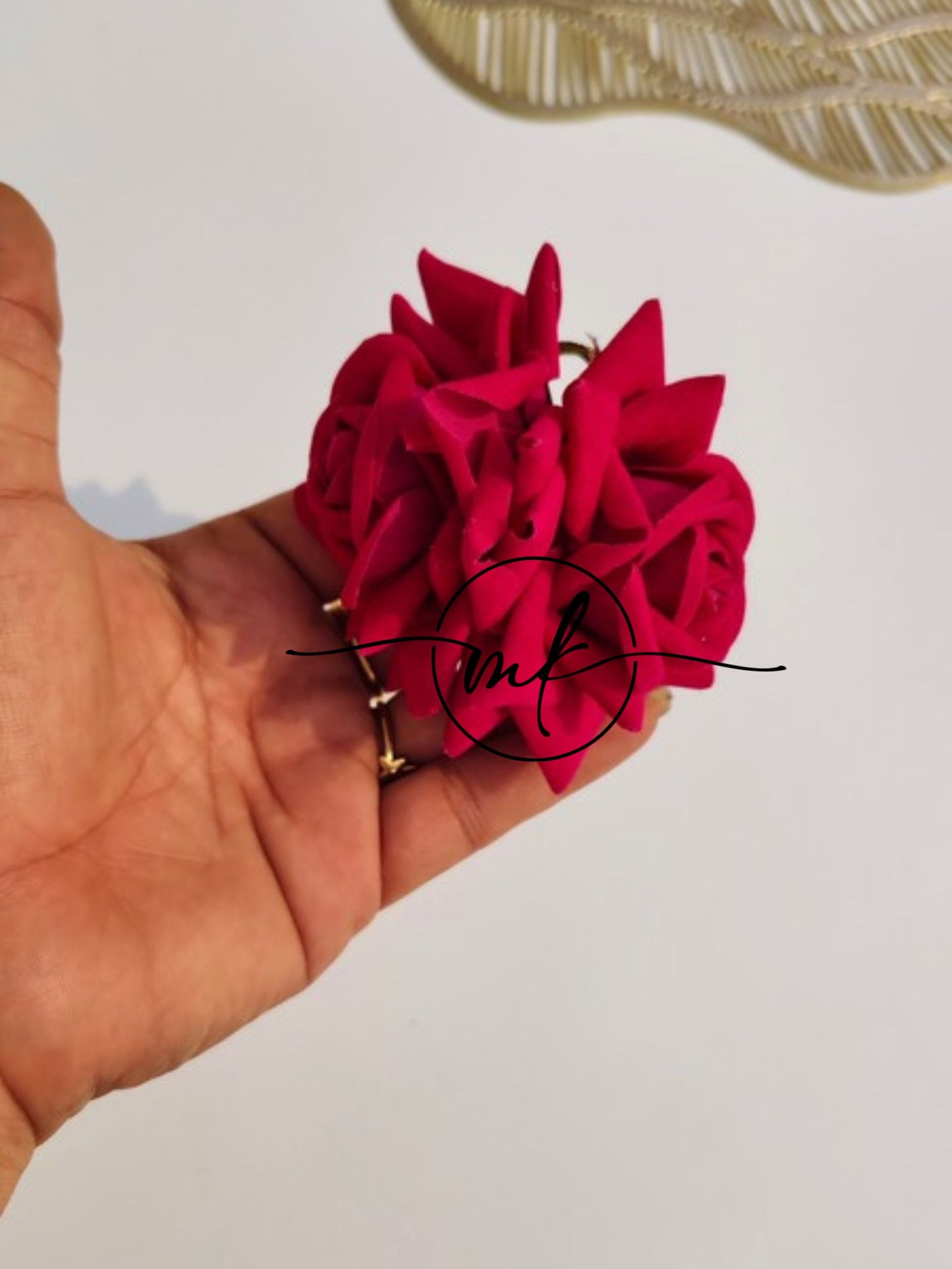 Red Rose Hair Brooch