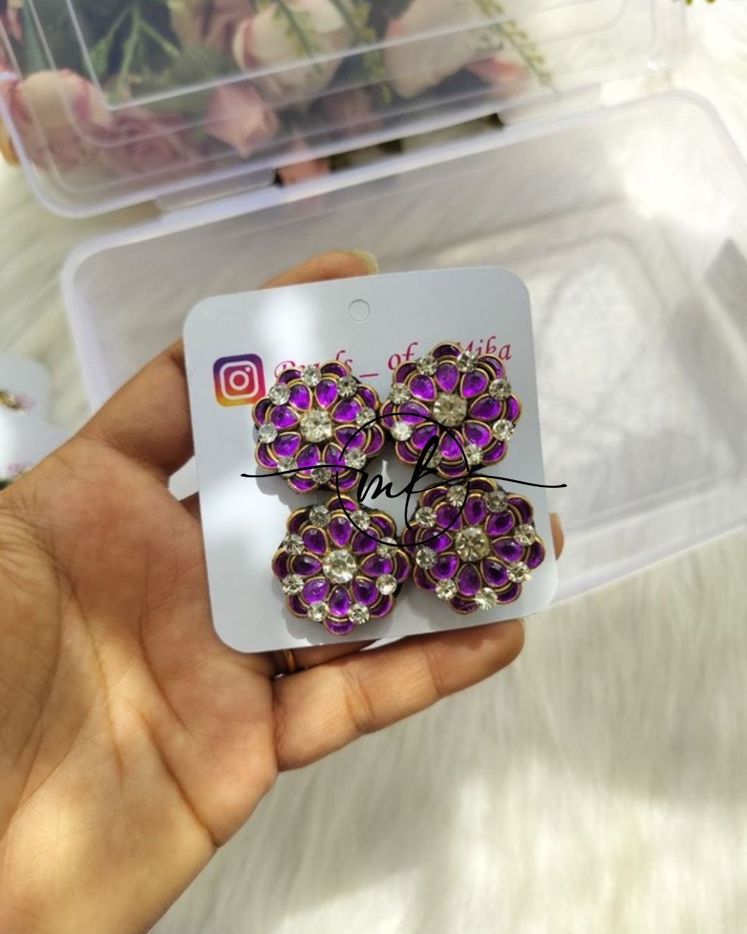Double Purple Romi Alligator clip