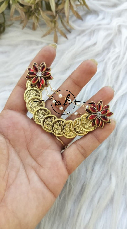 Cora Red Flower Hair Brooch