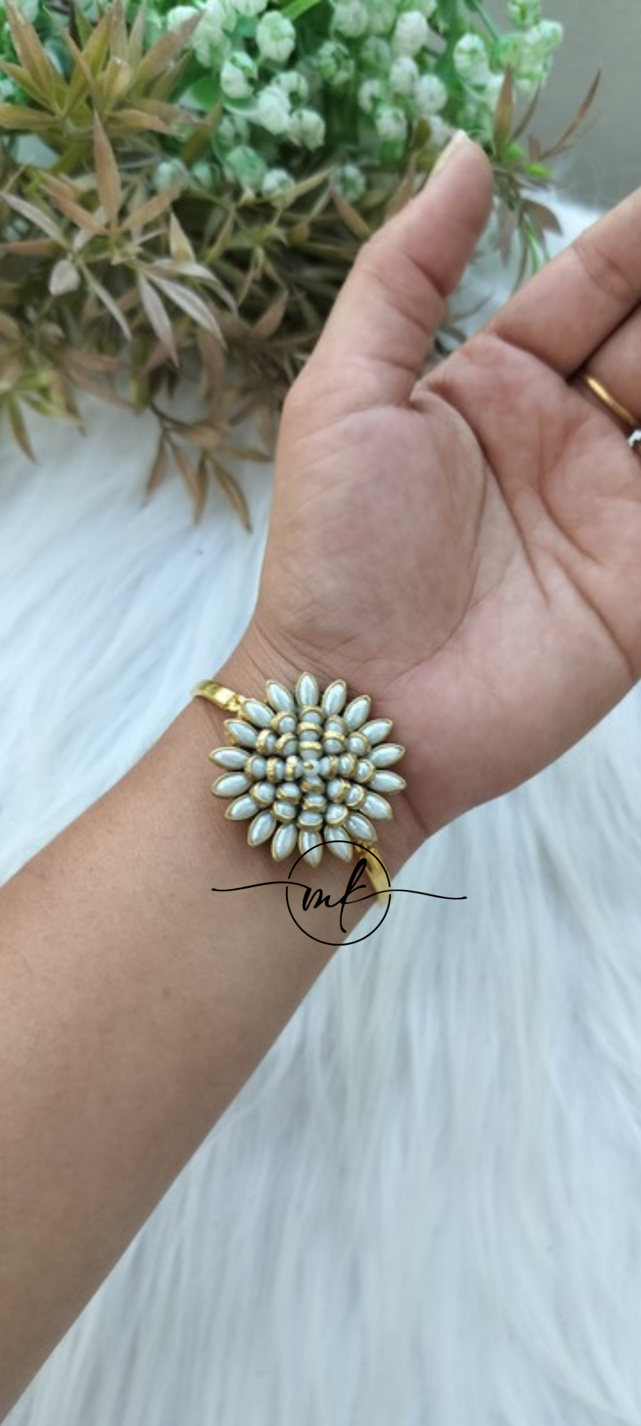 White Kundan Bracelet