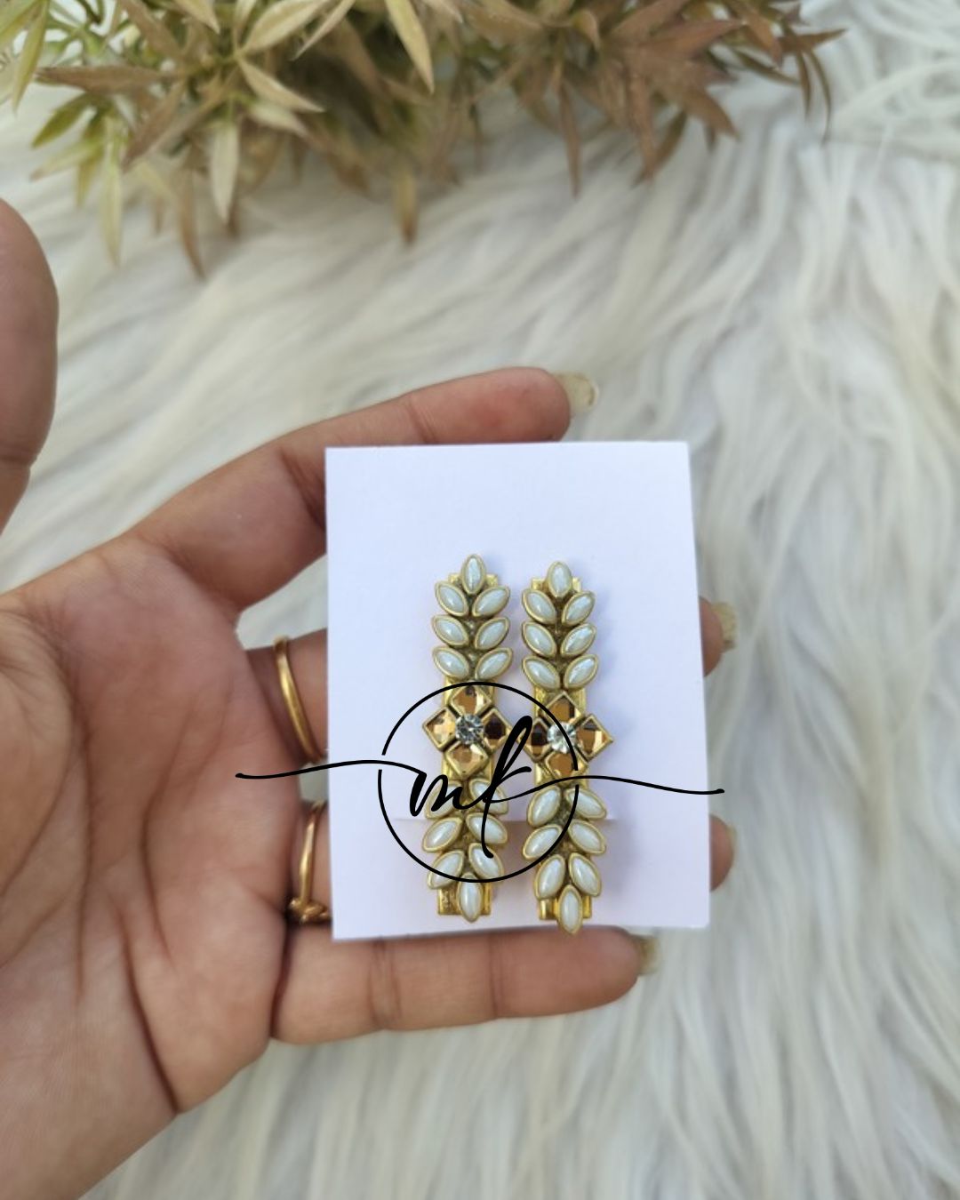 Kundan Alligator Clip