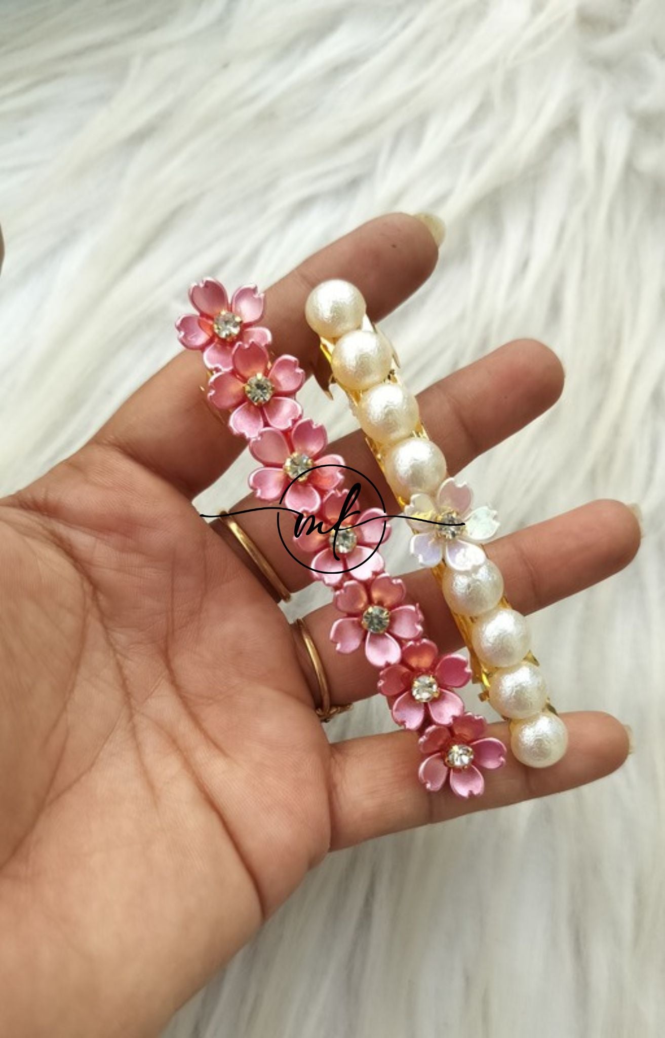 Fancy Floral Center clip combo - set of 2