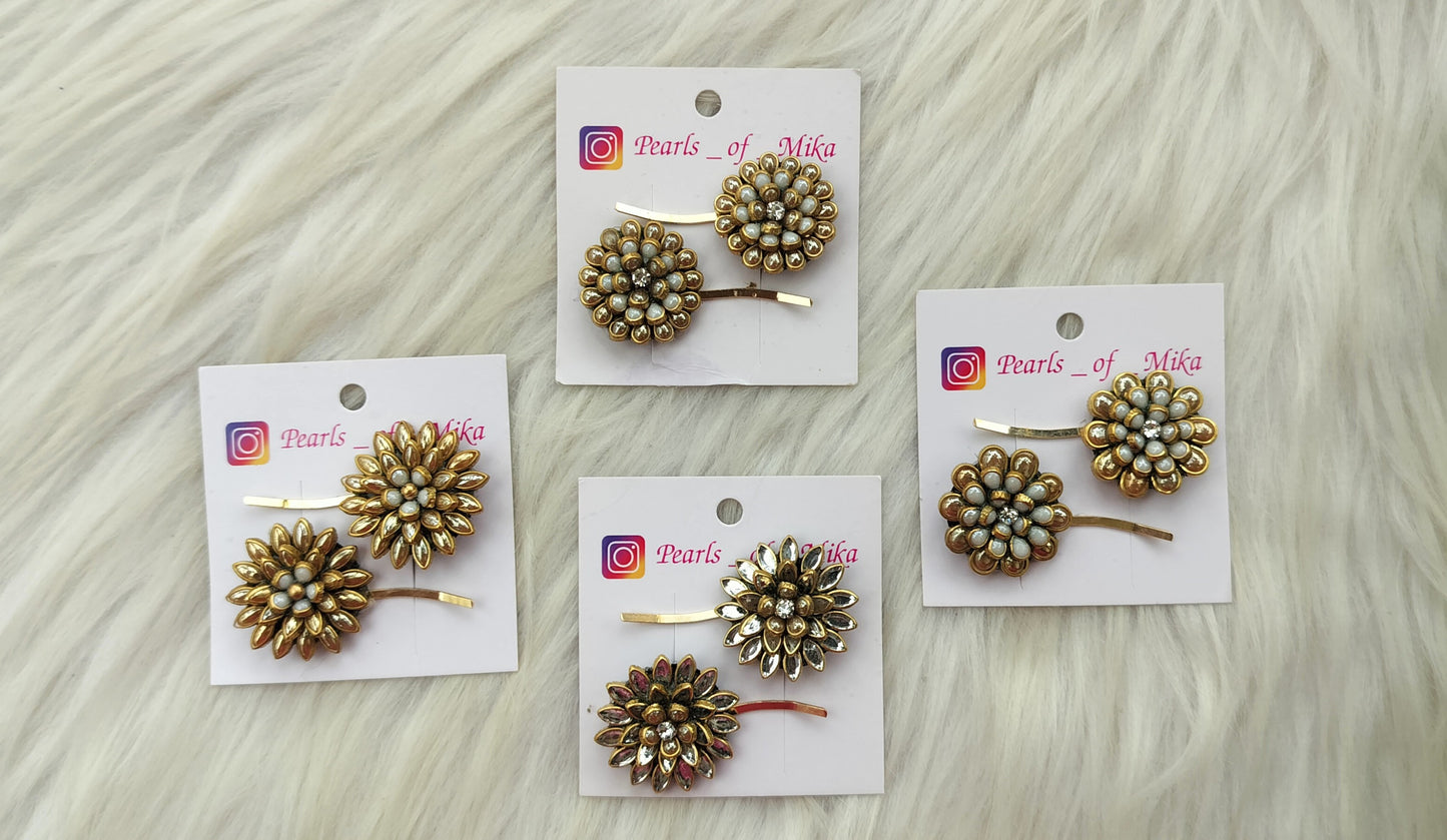 Kundan Curvy Slide Pin.