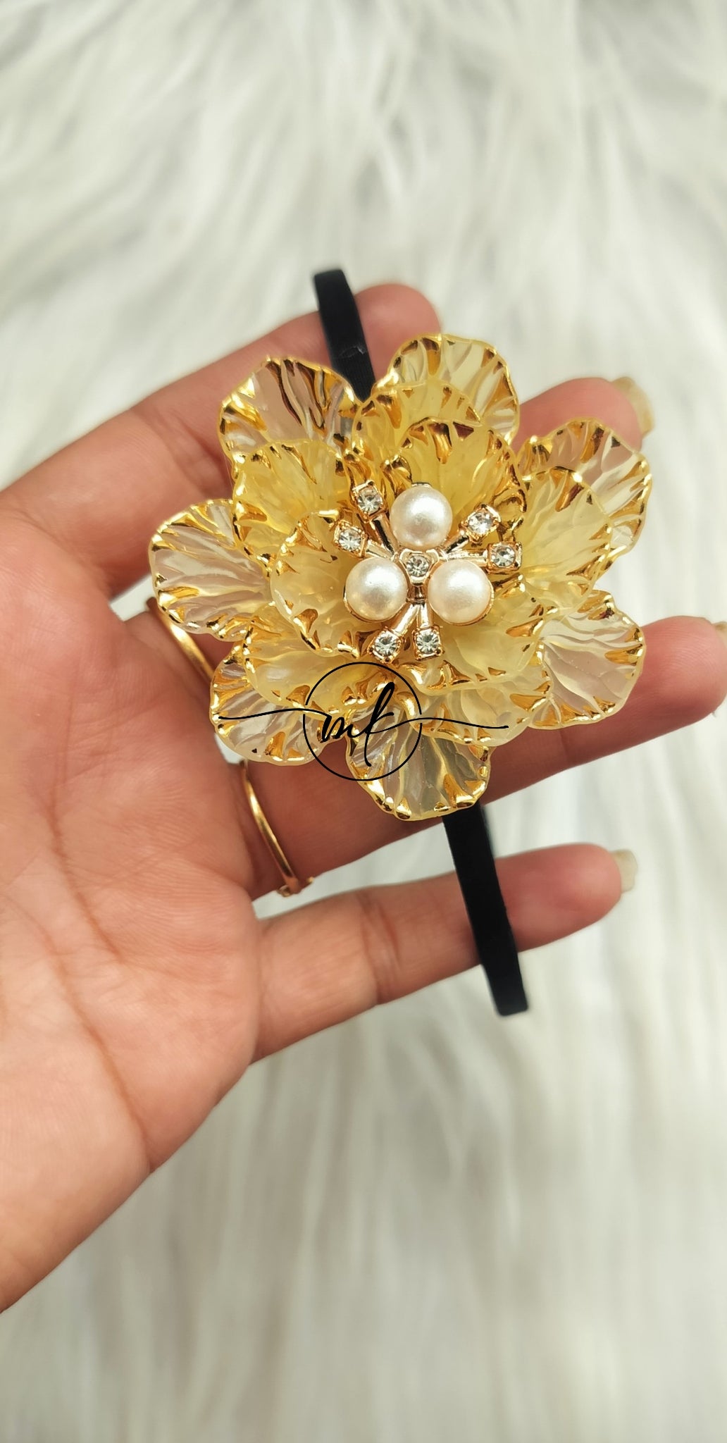 Golden Flower Kids Head Band