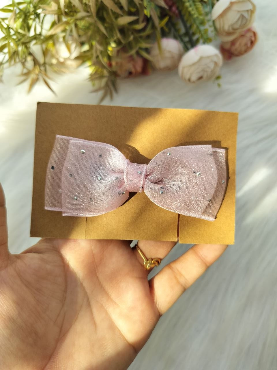 Pink Bow Baby Head band