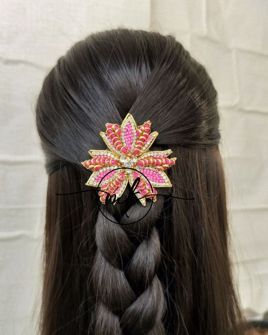 Pink Lilium Hair Brooch