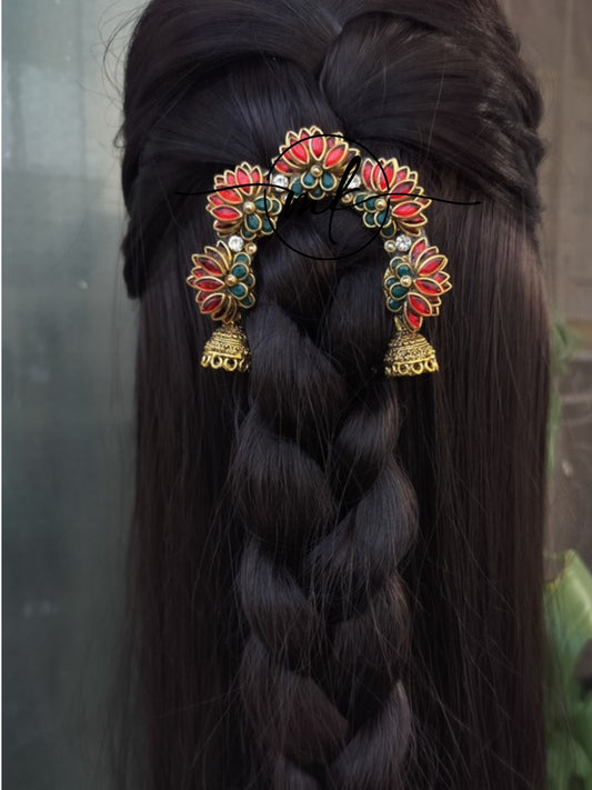 Aari RED Lotus Hair Brooch