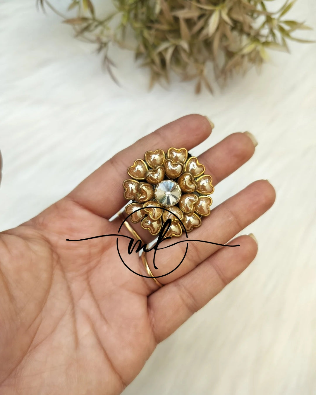 Golden Kundan Hair Ties