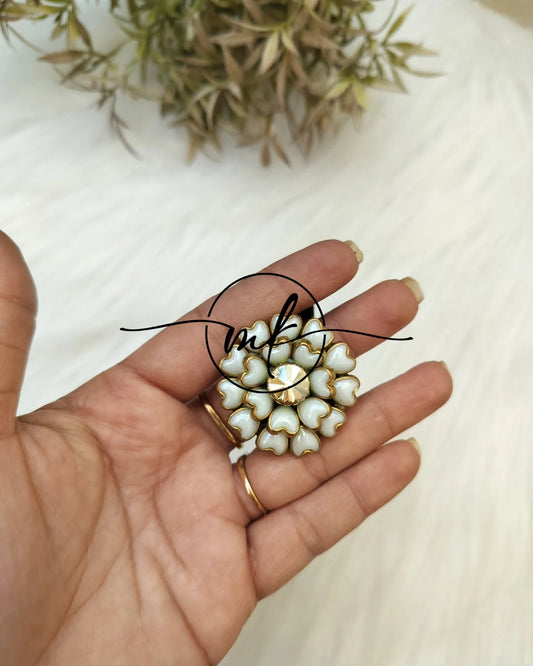 White Kundan Hair Ties