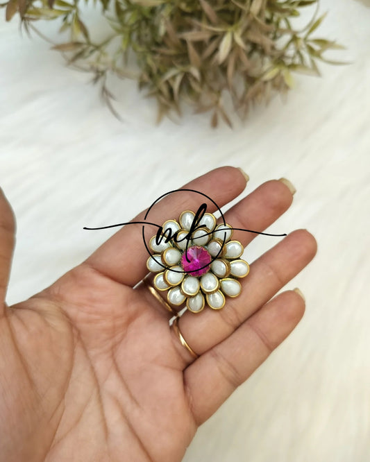White Kundan Hair Ties