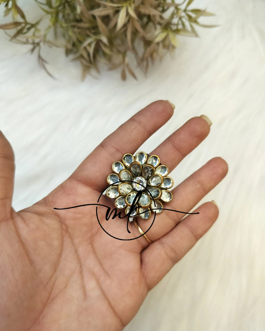 White Kundan Hair Ties