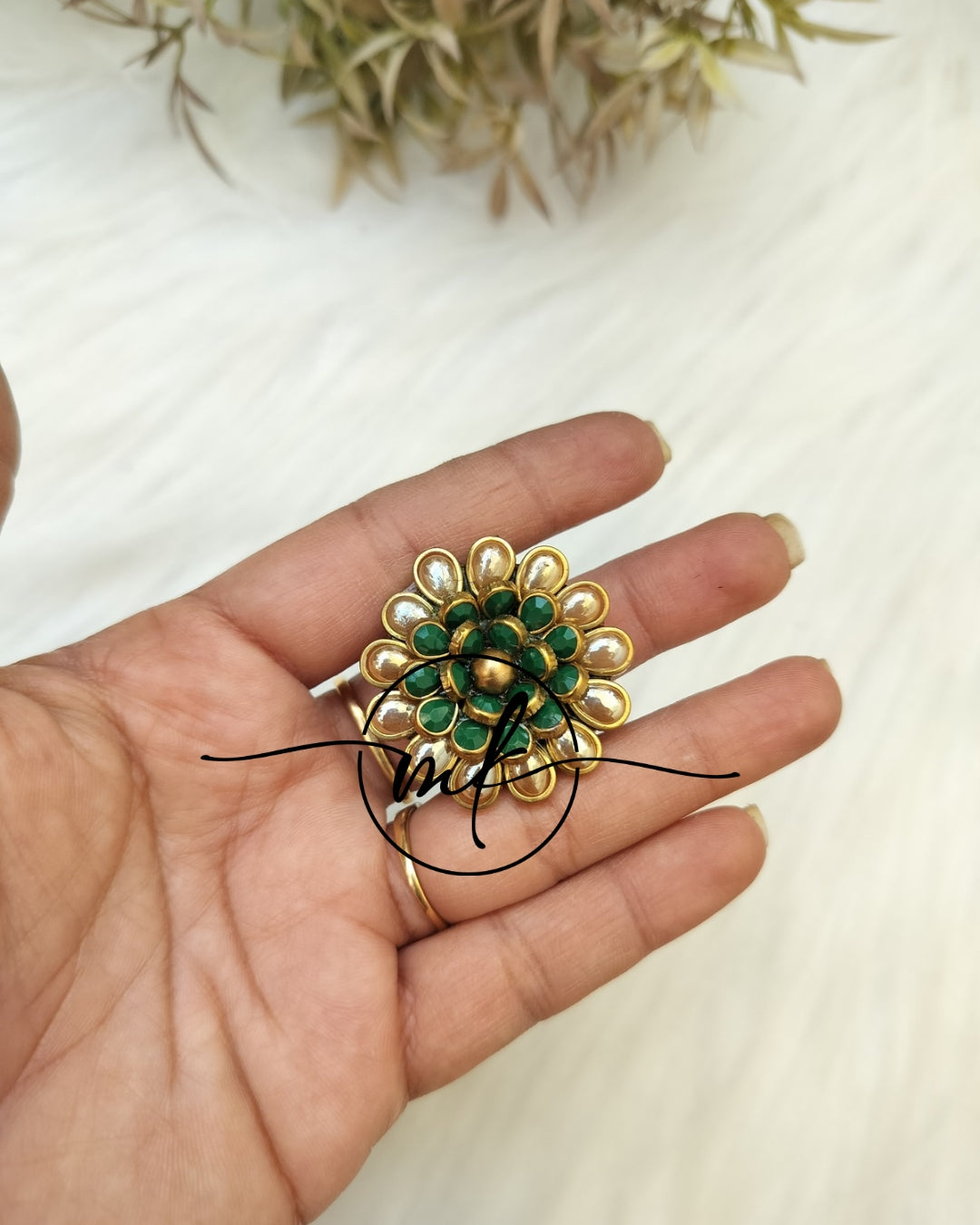 Golden Kundan Hair Ties