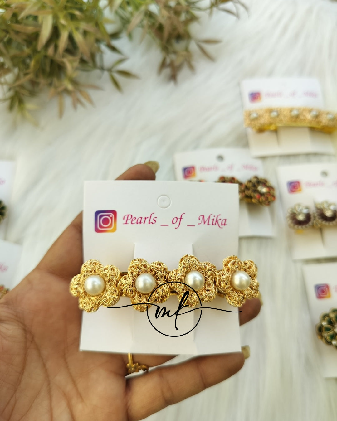 Floral Metal Baratte Clip