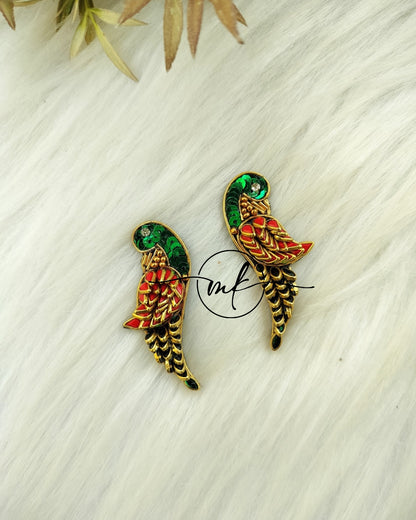 Red Green Parrot Alligator Clip