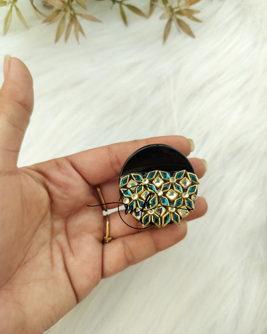 Blue diamond Kundan Claw